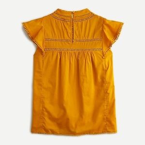 JCrew Flutter-sleeve crocheted lace top